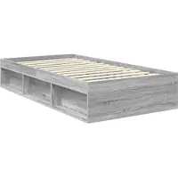 vidaXL Cadre de lit gris Sonoma 100 x 200 cm Pin massif