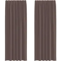 vidaXL Voile Rideaux avec poches pour tringles 2 pcs. Marron