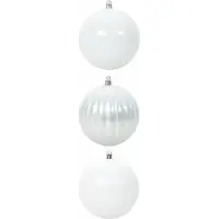 vidaXL Ensemble de Boules de Noël 3 pcs Blanc Plastique