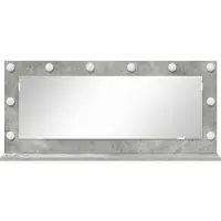 vidaXL Miroir de lavabo à angle droit Béton gris 100 x 45 x 18 cm