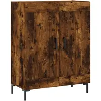 vidaXL Highboard chêne fumé 69,5x34x180 cm bois composite