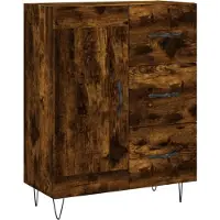 vidaXL Highboard chêne fumé 69,5x34x180 cm bois composite