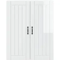 vidaXL Armoire murale LUCCA, blanc brillant, 80 x 31 x 100 cm, aggloméré