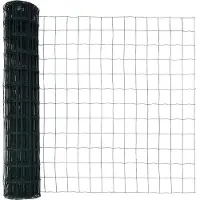 vidaXL Clôture avec poteaux verts 1,2 x 25 m en acier et PVC