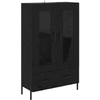 vidaXL Meuble haut CORONA, noir, imitation chêne, 69,5 x 31 x 115 cm