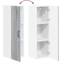 vidaXL Armoire murale LUCCA, gris Sonoma, 30 x 31 x 100 cm, aggloméré