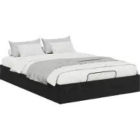 vidaXL Sommier Ottoman en chêne noir 193 x 120 x 25 cm