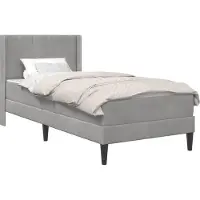 vidaXL Lit avec matelas et tête de lit, gris clair, 90 x 200 cm, velours