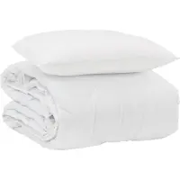 vidaXL Couverture d'été avec coussins, 2 pièces, blanc, microfibre
