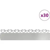 vidaXL Bordures de jardin, 30 pièces, 103 x 0,05 x 22 cm, acier galvanisé, argenté