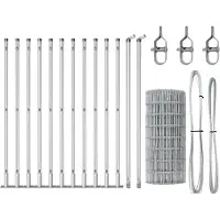vidaXL Clôture en fil de fer soudé avec socle en béton 25 x 0,4 m (L x H)