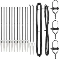vidaXL Poteaux de clôture 13 pcs Gris Ø32mm 180 cm Acier galvanisé