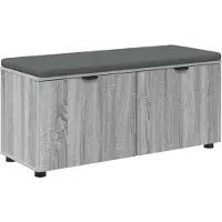vidaXL Banc d'entrée avec coussin Gris Sonoma 100 x 38 x 46 cm