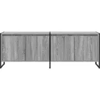 vidaXL : Meubles TV de 140 x 36 x 49,5 cm, en panneaux de particules imitation bois gris Sonoma