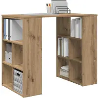 vidaXL Bureau , style artisan, bois imitation chêne, 90 x 50 x 75 cm