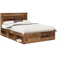 vidaXL Cadre de lit en vieux bois 150 x 200 cm Pin massif