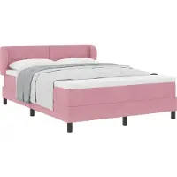 vidaXL Lit boxspring avec tête de lit rose 160 x 200 cm velours