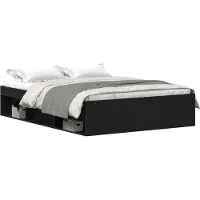 vidaXL Cadre de lit sans matelas noir aspect chêne 120x190 cm