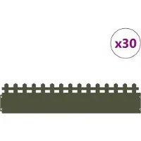 vidaXL Bordures de jardin, 30 pièces, 103 x 0,05 x 22 cm, acier, vert olive