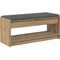 vidaXL Banc d'entrée avec coussin Chêne artisanal 100 x 38 x 46 cm