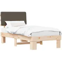 vidaXL Cadre de lit avec tête de lit rembourrée taupe 100 x 200 cm
