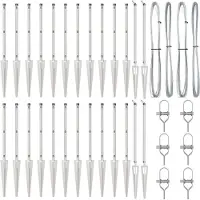 vidaXL Poteau de clôture. 26 pcs Argent 3.2 x 3.2 x 100 cm Acier
