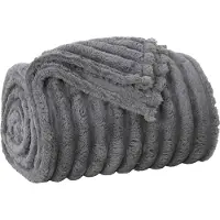 vidaXL Jeté Gris foncé 200 x 150 cm Toison