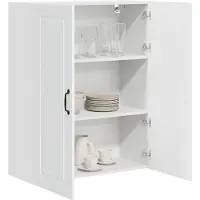 vidaXL Armoire murale PORTO, blanc brillant, 80 x 31 x 100 cm, aggloméré