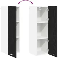 vidaXL Armoire suspendue avec porte Riga Chêne noir 30 x 31 x 100 cm