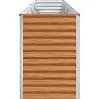 vidaXL Lit surélevé brun clair 390 x 50 x 68 cm Acier galvanisé