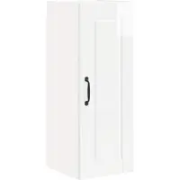 vidaXL Armoire murale PORTO, blanc brillant, 30 x 31 x 80 cm, aggloméré