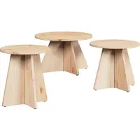 vidaXL Table Basse 3 Pcs Naturelle 49 X 49 X 30 Cm Lumarko