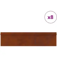 vidaXL Clôture anti-limaces 12 pcs Rouillé Acier résistant aux intempéries