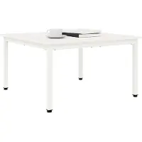 vidaXL Table basse blanche 80 x 80 x 45 cm Pin massif