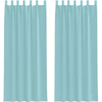 vidaXL Voile Rideaux avec passants 2 pcs. Turquoise 140x260 cm