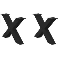 vidaXL Pieds de table basse en X 2 pcs. noir 70x(42-43) cm acier