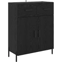 vidaXL Highboard noir imitation chêne 69,5 x 34 x 180 cm Bois composite
