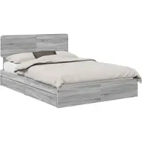 vidaXL Lit de rangement gris Sonoma 140 x 200 cm Bois composite