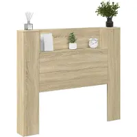 vidaXL Armoire de tête de lit avec LED et étagère Sonoma 120 x 16,5 x 103,5 cm
