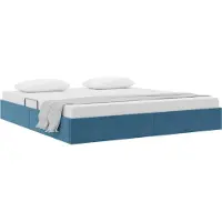vidaXL Lit ottoman avec rangement, bleu foncé, 180 x 200 cm, velours