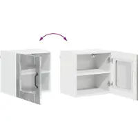 vidaXL Armoire vitrée LUCCA, 2 pièces, gris béton, matériau de bois