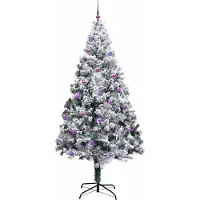 vidaXL Sapin de Noël artificiel Vert 240 cm PVC, Acier et Plastique