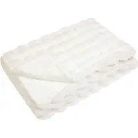vidaXL Couverture en Fourrure de Lapin Synthétique 4 pcs Blanc