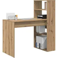 vidaXL Bureau , style artisan, bois imitation chêne, 113 x 54 x 120 cm