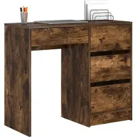vidaXL Bureau , bois fumé, panneaux de particules, 90 x 37,5 x 75 cm