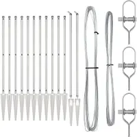 vidaXL Poteaux de clôture 13 pcs Argent Ø32mm 170 cm Acier galvanisé