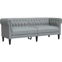 vidaXL Canapé Chesterfield 3 places gris clair tissu