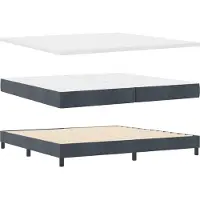 vidaXL Lit boxspring LED avec tête de lit, gris foncé, 200 x 200 cm, velours