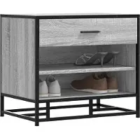 vidaXL Banc à chaussures sonoma gris bois d'ingénierie et métal