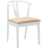 vidaXL - 2 chaises de salle à manger, en bois d'hévéa massif, blanches et marron